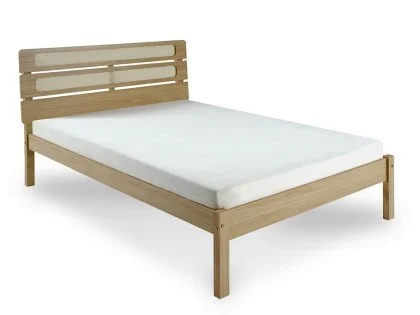 Seconique Santana 5ft King Size Rattan and Light Oak Wooden Bedframe