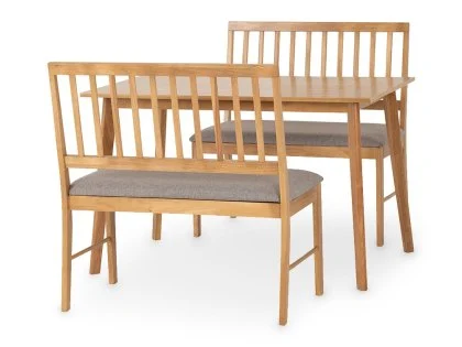 Seconique Austin Oak Dining Table and 2 Bench Set