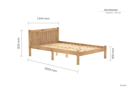 Clearance - Birlea Rio 4ft6 Double Pine Wooden Bed Frame