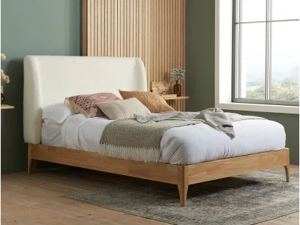 Birlea Halfden White Fabric Bed Frame