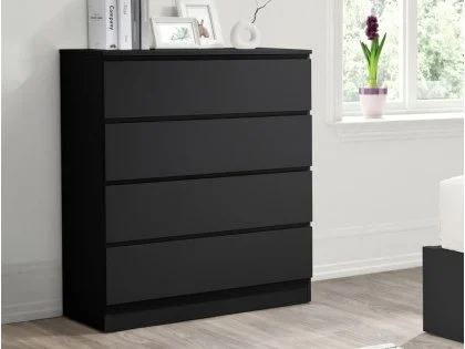 Birlea Oslo Black 4 Drawer Chest of Drawers