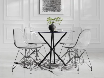 LPD Coco Set of 2 Smoked Grey and Black Dining Chairs