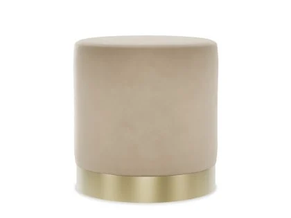 LPD Lara Beige and Gold Fabric Bedroom Stool