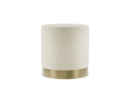 LPD Lara Cream and Gold Fabric Bedroom Stool
