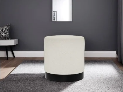 LPD Lara Ivory and Black Fabric Bedroom Stool