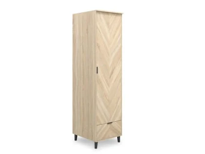 LPD Stockholm Chevron Light Oak 1 Door 1 Drawer Wardrobe