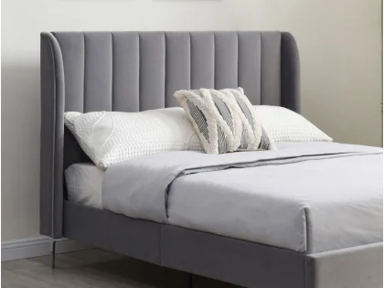 Kyoto Avery 6ft Super King Size Grey Velvet Bed Frame