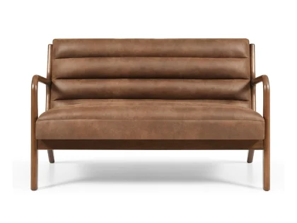 Kyoto Inca Brown Faux Leather 2 Seater Sofa