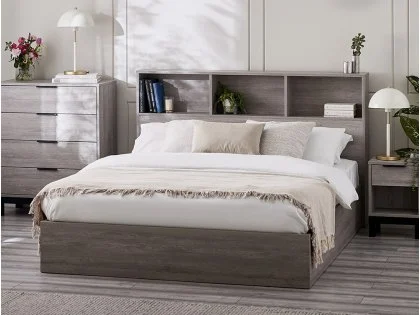 Julian Bowen Bali Bookcase Grey Wooden Ottoman Bed Frame Julian Bowen Bali Bookcase Grey Wooden Ottoman Bed Frame