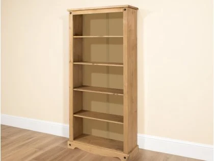 Core Corona Waxed Pine Tall Wooden Bookcase Core Corona Waxed Pine Tall Wooden Bookcase