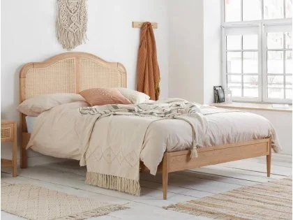 Birlea Leonie Rattan Oak Wooden Bed Frame