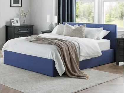 Julian Bowen Rialto Dark Blue Linen Fabric Ottoman Bed Frame Julian Bowen Rialto Dark Blue Linen Fabric Ottoman Bed Frame