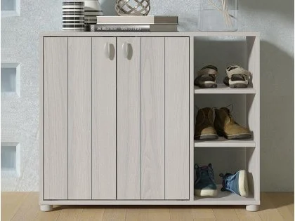 GFW Bideford Grey 2 Door Compact Shoe Cabinet GFW Bideford Grey 2 Door Compact Shoe Cabinet