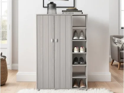 GFW Bideford Grey 2 Door Shoe Cabinet GFW Bideford Grey 2 Door Shoe Cabinet