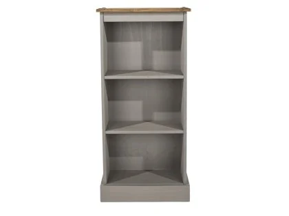 Core Corona Grey Wax Low Narrow Bookcase