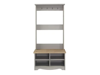 Core Corona Grey 2 Tier Shoe Bench With Hat & Coat Rack