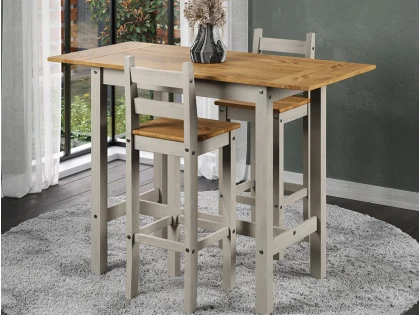 Core Corona Grey Drop Leaf Rectangular Dining Table and Chairs Set Core Corona Grey Drop Leaf Rectangular Dining Table and Chairs Set