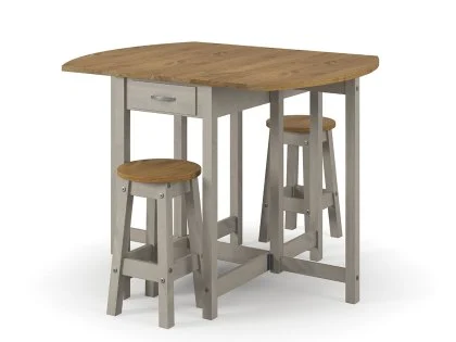 Core Corona Grey Oval Drop leaf Dining Table & 2 Stool Set
