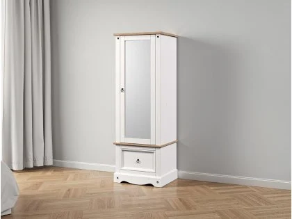 Core Corona White Wax Mirrored Door Wardrobe Core Corona White Wax Mirrored Door Wardrobe