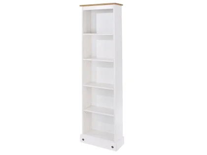 Core Corona White Wax Wooden Tall Bookcase