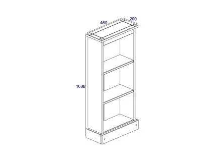 Core Corona White Wax Wooden Low Bookcase