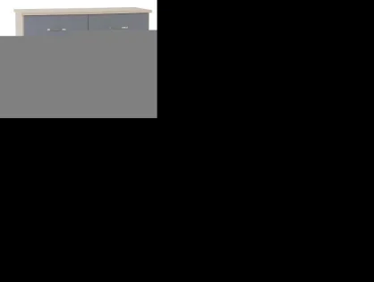 Clearance - Seconique Nevada Grey Gloss and Oak 3+3 Drawer Chest of Drawers