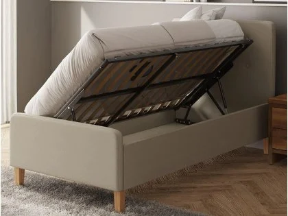 Clearance - GFW Ashbourne 3ft Single Natural Fabric Ottoman Bed Frame