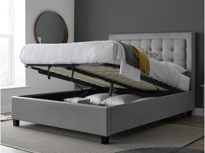 Bedmaster Brandon 4ft6 Double Grey Fabric Ottoman Bed Frame