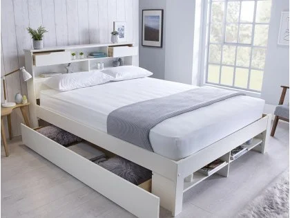 Bedmaster Fabio 4ft6 Double White Wooden Bed Frame