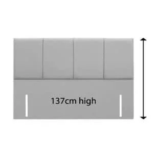 Clearance - Shire Beds 4ft6 Double Divan Base with 4 Drawers plus 4 Panel Floor Standing Headboard in Faux Suede Ivory