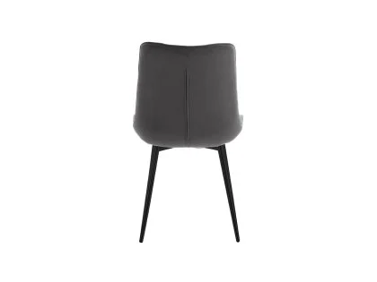 TGC Alice Set of 2 Grey Dining Chairs with Black Legs