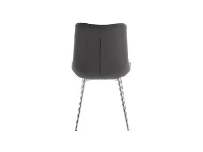 TGC Alice Set of 2 Grey Dining Chairs with Silver Legs