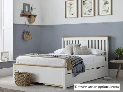 Bedmaster Chester 3ft Single Stone White Wooden Bed Frame