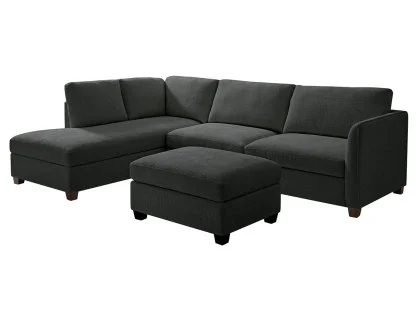TGC Brittany Dark Grey Chenille Fabric Left Hand Corner Sofa with Footstool TGC Brittany Dark Grey Chenille Fabric Left Hand Corner Sofa with Footstool