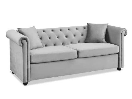 TGC Cambridge Grey Velvet 3 Seater Sofa