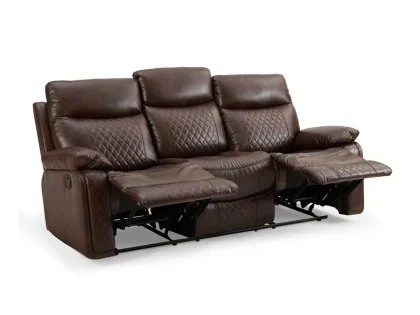 TGC Cameron Brown 3 Seater Manual Recliner Sofa