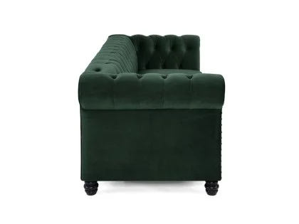 TGC Chester Green Velvet Fabric 3 Seater Sofa