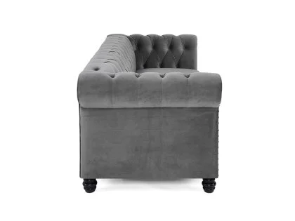 TGC Chester Grey Velvet Fabric 3 Seater Sofa