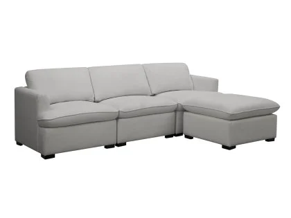 TGC Coleen Grey Boucle Fabric 3 Seater Sofa with Footstool