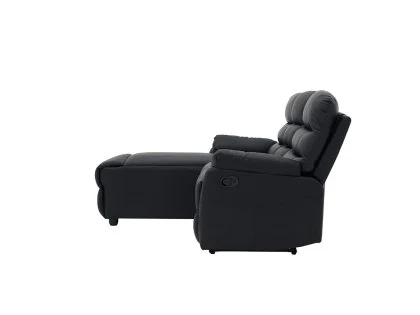TGC Colin Black Right Hand Chaise Faux Leather Corner Sofa