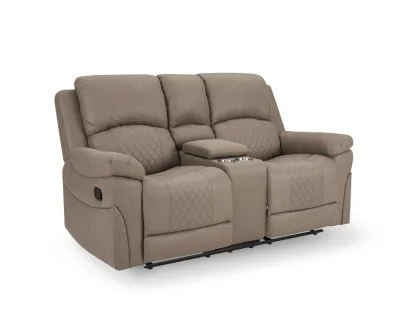 TGC Doran Brown Faux Leather 2 Seater Manual Recliner Sofa