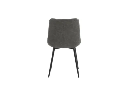 TGC Gemma Set of 2 Grey Faux Leather Dining Chairs