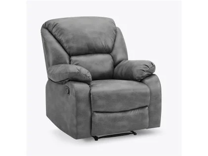 TGC George Grey Faux Leather Manual Recliner Chair