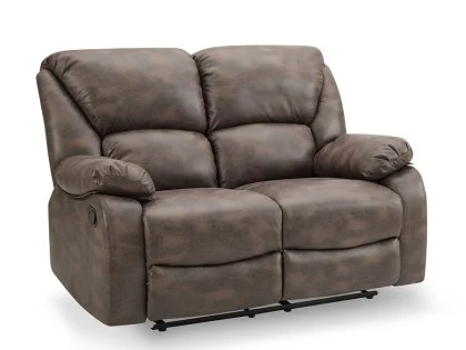 TGC George Brown Faux Leather 2 Seater Manual Recliner Sofa