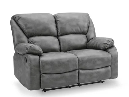 TGC George Grey Faux Leather 2 Seater Manual Recliner Sofa