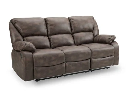 TGC George Brown Faux Leather 3 Seater Manual Recliner Sofa