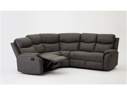 TGC Sonny Grey Faux Leather Corner Recliner Sofa