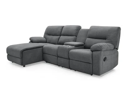 TGC Jake Dark Grey Left Hand Fabric Chaise Recliner Sofa