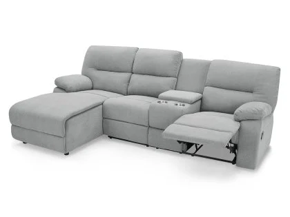 TGC Jake Light Grey Left Hand Fabric Chaise Recliner Sofa