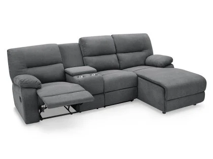 TGC Jake Dark Grey Right Hand Fabric Chaise Recliner Sofa